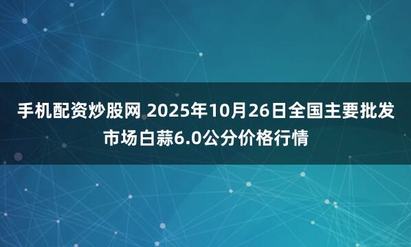 手机配资炒股网 2025年10月26日全国主要批发市场白蒜6.0公分价格行情